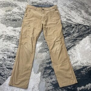 Wrangler ATG Pants Mens 32x32 Beige Logo Cotton Stretch Mid Rise Straight Leg